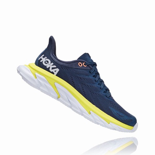 Hoka One One CLIFTON EDGE Road Running Shoes For Women India Navy/Green IN-8127